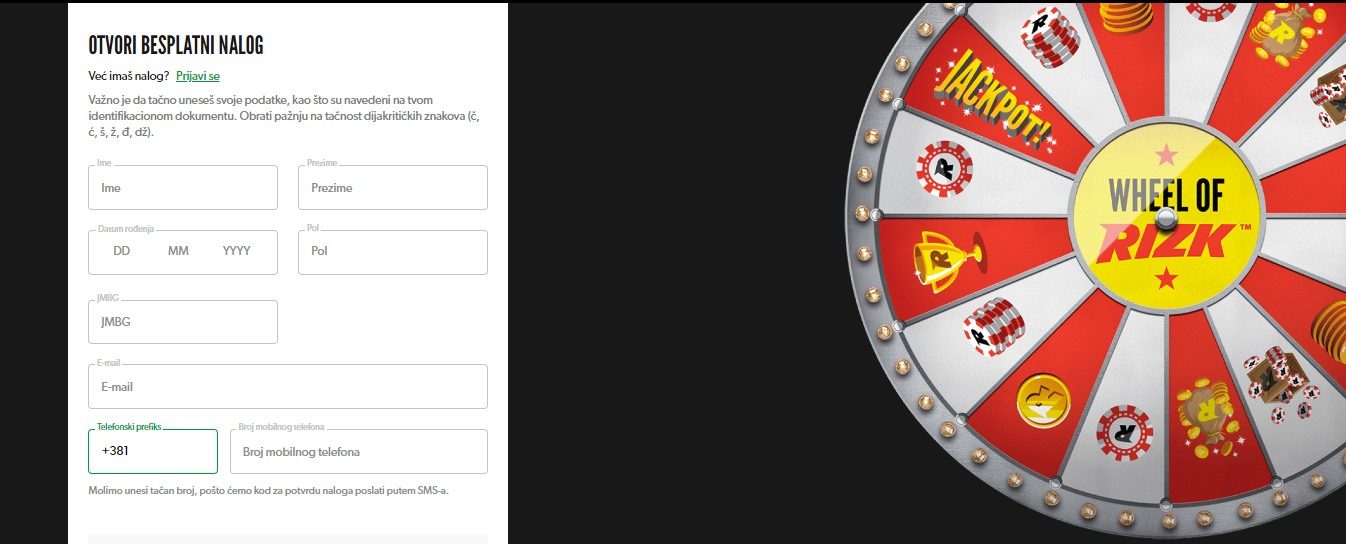 Rizk Casino Registracija
